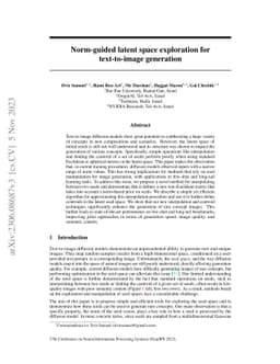 Norm-guided latent space exploration for text-to-image generation