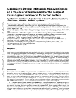 A generative artificial intelligence framework based on a molecular
  diffusion model for the design of metal-organic frameworks for carbon capture