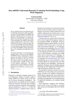 Does mBERT understand Romansh? Evaluating word embeddings using word
  alignment
