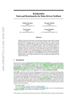Katakomba: Tools and Benchmarks for Data-Driven NetHack