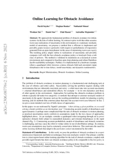 Online Learning for Obstacle Avoidance