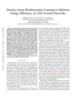 Density-Aware Reinforcement Learning to Optimise Energy Efficiency in
  UAV-Assisted Networks