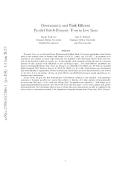 Deterministic and Work-Efficient Parallel Batch-Dynamic Trees in Low
  Span