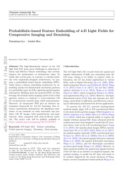 Probabilistic-based Feature Embedding of 4-D Light Fields for
  Compressive Imaging and Denoising