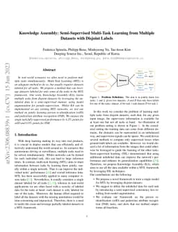 Knowledge Assembly: Semi-Supervised Multi-Task Learning from Multiple
  Datasets with Disjoint Labels