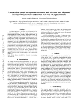 Unsupervised speech intelligibility assessment with utterance level
  alignment distance between teacher and learner Wav2Vec-2.0 representations