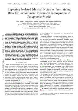 Exploring Isolated Musical Notes as Pre-training Data for Predominant
  Instrument Recognition in Polyphonic Music