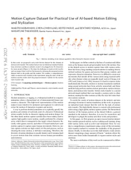 Motion Capture Dataset for Practical Use of AI-based Motion Editing and
  Stylization