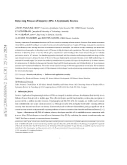 Detecting Misuse of Security APIs: A Systematic Review