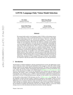 LOVM: Language-Only Vision Model Selection