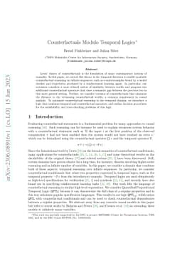 Counterfactuals Modulo Temporal Logics