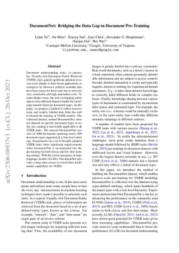 DocumentNet: Bridging the Data Gap in Document Pre-Training