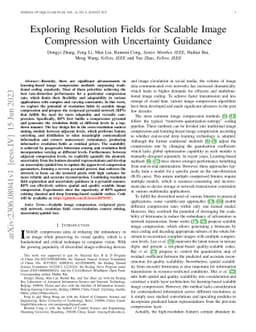 Exploring Resolution Fields for Scalable Image Compression with
  Uncertainty Guidance