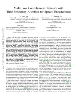 Multi-Loss Convolutional Network with Time-Frequency Attention for
  Speech Enhancement