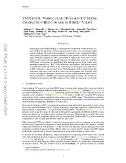 SSCBench: Monocular 3D Semantic Scene Completion Benchmark in Street
  Views