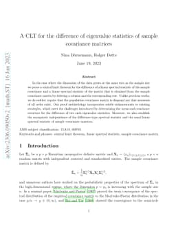 A CLT for the difference of eigenvalue statistics of sample covariance
  matrices