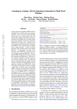 Learning by Analogy: Diverse Questions Generation in Math Word Problem
