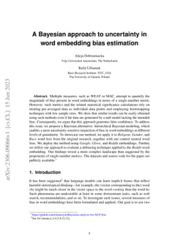 A Bayesian approach to uncertainty in word embedding bias estimation