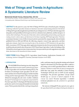 Web of Things and Trends in Agriculture: A Systematic Literature Review