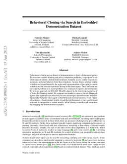 Behavioral Cloning via Search in Embedded Demonstration Dataset