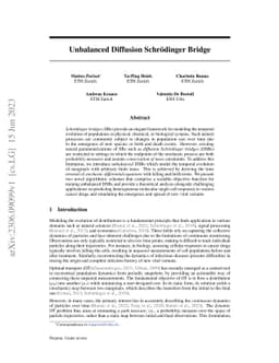 Unbalanced Diffusion Schrödinger Bridge