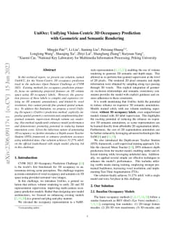 UniOcc: Unifying Vision-Centric 3D Occupancy Prediction with Geometric
  and Semantic Rendering