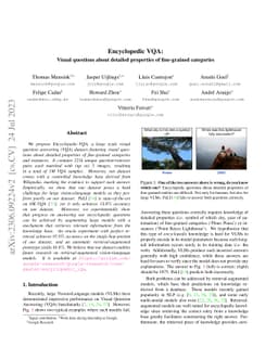 Encyclopedic VQA: Visual questions about detailed properties of
  fine-grained categories
