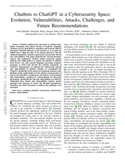 Chatbots to ChatGPT in a Cybersecurity Space: Evolution,
  Vulnerabilities, Attacks, Challenges, and Future Recommendations