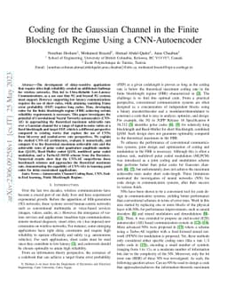 Coding for the Gaussian Channel in the Finite Blocklength Regime Using a
  CNN-Autoencoder