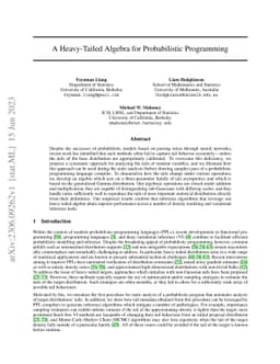 A Heavy-Tailed Algebra for Probabilistic Programming