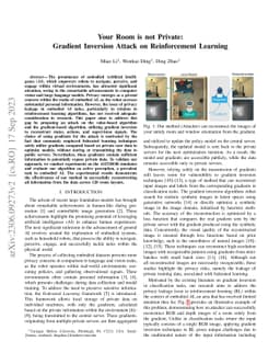 Your Room is not Private: Gradient Inversion Attack on Reinforcement
  Learning