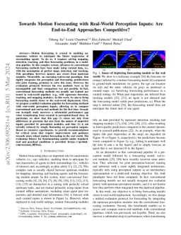 Towards Motion Forecasting with Real-World Perception Inputs: Are
  End-to-End Approaches Competitive?
