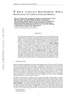 KoLA: Carefully Benchmarking World Knowledge of Large Language Models