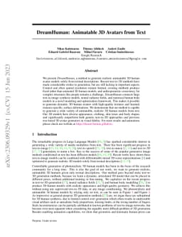 DreamHuman: Animatable 3D Avatars from Text
