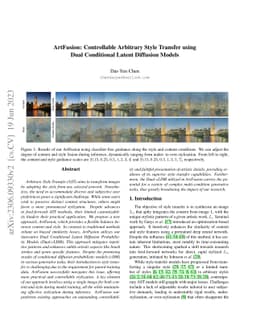 ArtFusion: Controllable Arbitrary Style Transfer using Dual Conditional
  Latent Diffusion Models