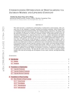 Understanding Optimization of Deep Learning via Jacobian Matrix and
  Lipschitz Constant