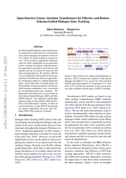 Span-Selective Linear Attention Transformers for Effective and Robust
  Schema-Guided Dialogue State Tracking