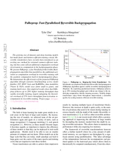 PaReprop: Fast Parallelized Reversible Backpropagation