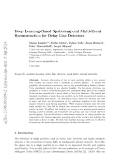 Deep Learning-Based Spatiotemporal Multi-Event Reconstruction for Delay
  Line Detectors