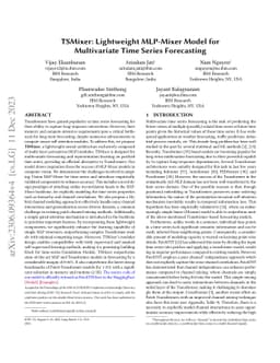 TSMixer: Lightweight MLP-Mixer Model for Multivariate Time Series
  Forecasting