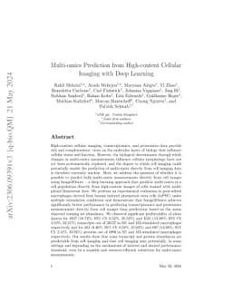 Multi-omics Prediction from High-content Cellular Imaging with Deep
  Learning