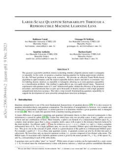 Large-Scale Quantum Separability Through a Reproducible Machine Learning
  Lens