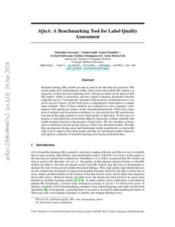 AQuA: A Benchmarking Tool for Label Quality Assessment