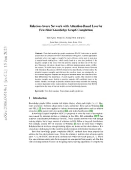 Relation-Aware Network with Attention-Based Loss for Few-Shot Knowledge
  Graph Completion