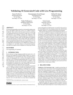 Validating AI-Generated Code with Live Programming