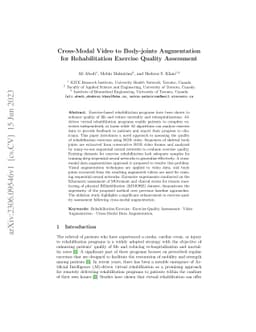 Cross-Modal Video to Body-joints Augmentation for Rehabilitation
  Exercise Quality Assessment