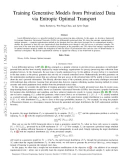 Training generative models from privatized data