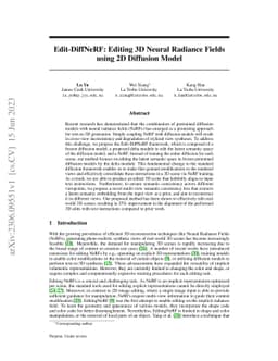 Edit-DiffNeRF: Editing 3D Neural Radiance Fields using 2D Diffusion
  Model