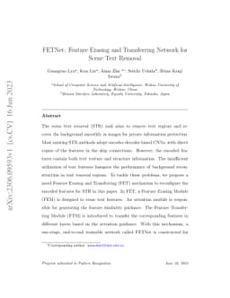 FETNet: Feature Erasing and Transferring Network for Scene Text Removal