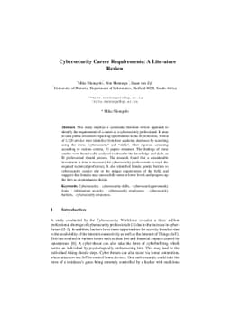 Cybersecurity Career Requirements: A Literature Review